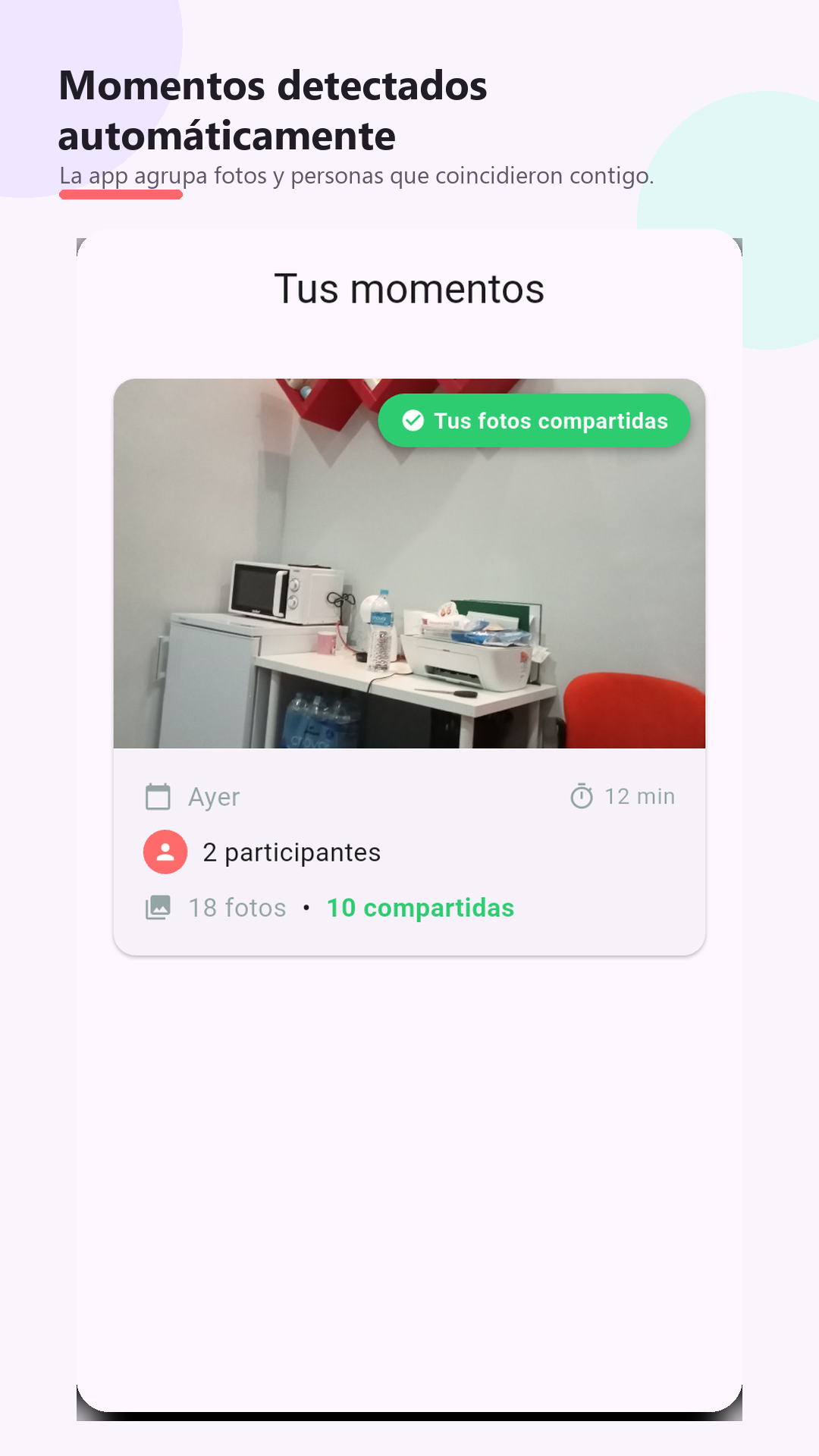 Pantalla de IWATH con momentos detectados automáticamente